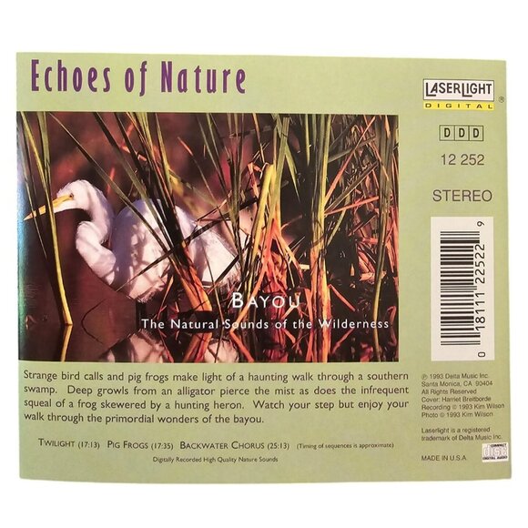 Echoes Of Nature Bayou Natural Sounds Of Wilderness CD 1993 37723cd - Picture 2 of 2